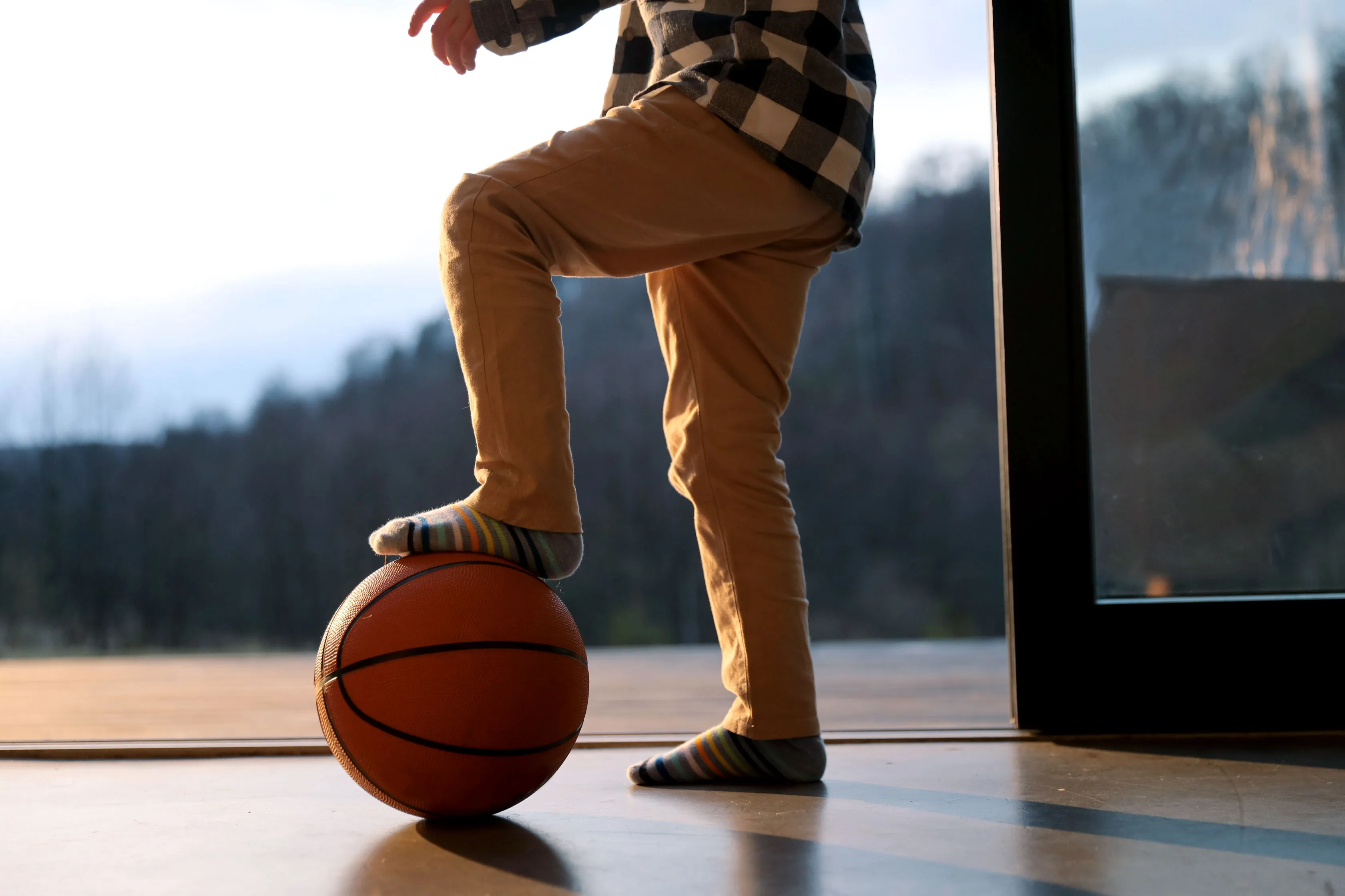Kid with basketball